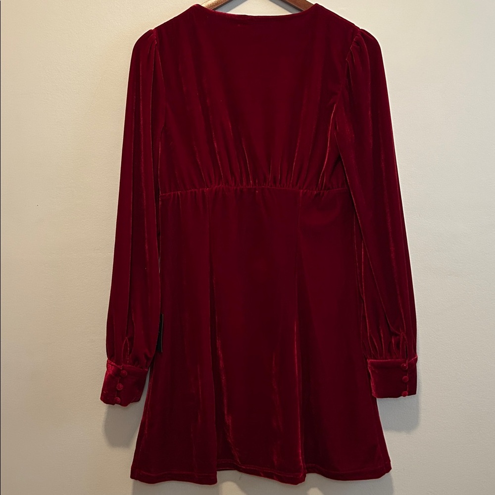 Lulu's Make It Merry Red Velvet Dress - Picture 5 of 6